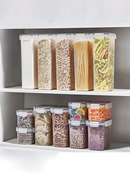12Pcssealed Food Storage Containers with LIDS, Leak-Proof Kitchen Storage Kits, Plastic Kitchen Storage Containers for Pasta,