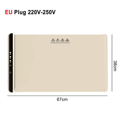 Electric Warming Tray Food Warmer Plate Foldable Portable Smart Food Fast Heating Mat Electric Warming Tray with 3 Tem Setting