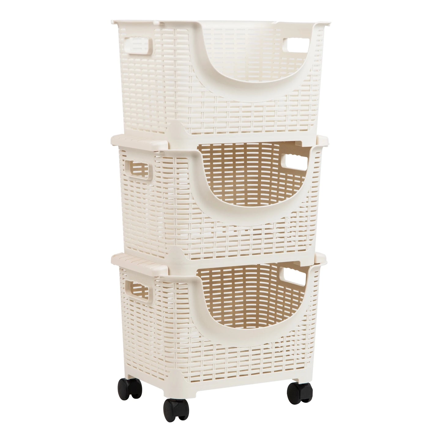 Plastic Storage Cart, Kitchen Storage, Rolling, Toy Storage, Laundry, Kitchen, Ivory
