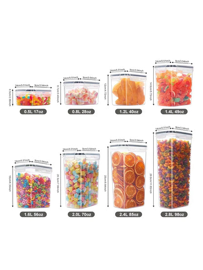 12Pcssealed Food Storage Containers with LIDS, Leak-Proof Kitchen Storage Kits, Plastic Kitchen Storage Containers for Pasta,